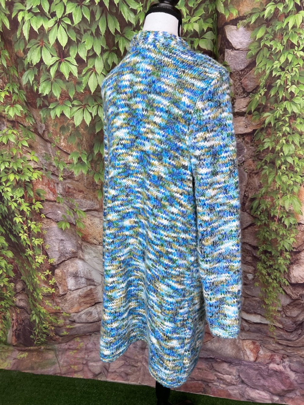 J. JILL Marled Blue Longline Open Cardigan, L - Picture 7 of 10